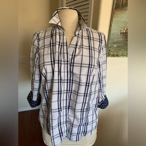 Basic Editions Navy and White Checkered Shirt
